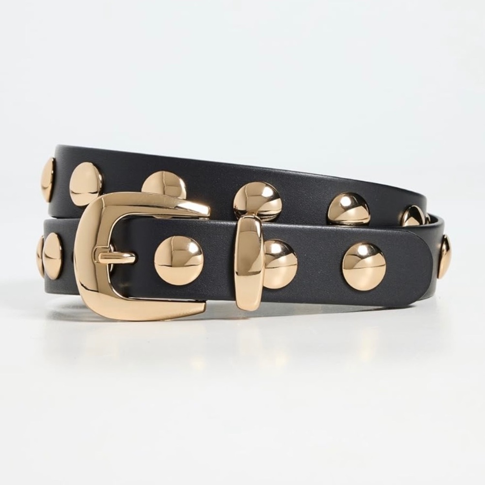 MADEWELL True Black Leather Western Studded Belt
